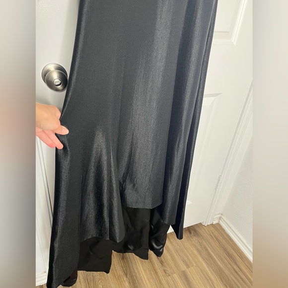 Black Halo Eve Jovine Gown Black Maxi High Low Hem Size 8 - Picture 10 of 16